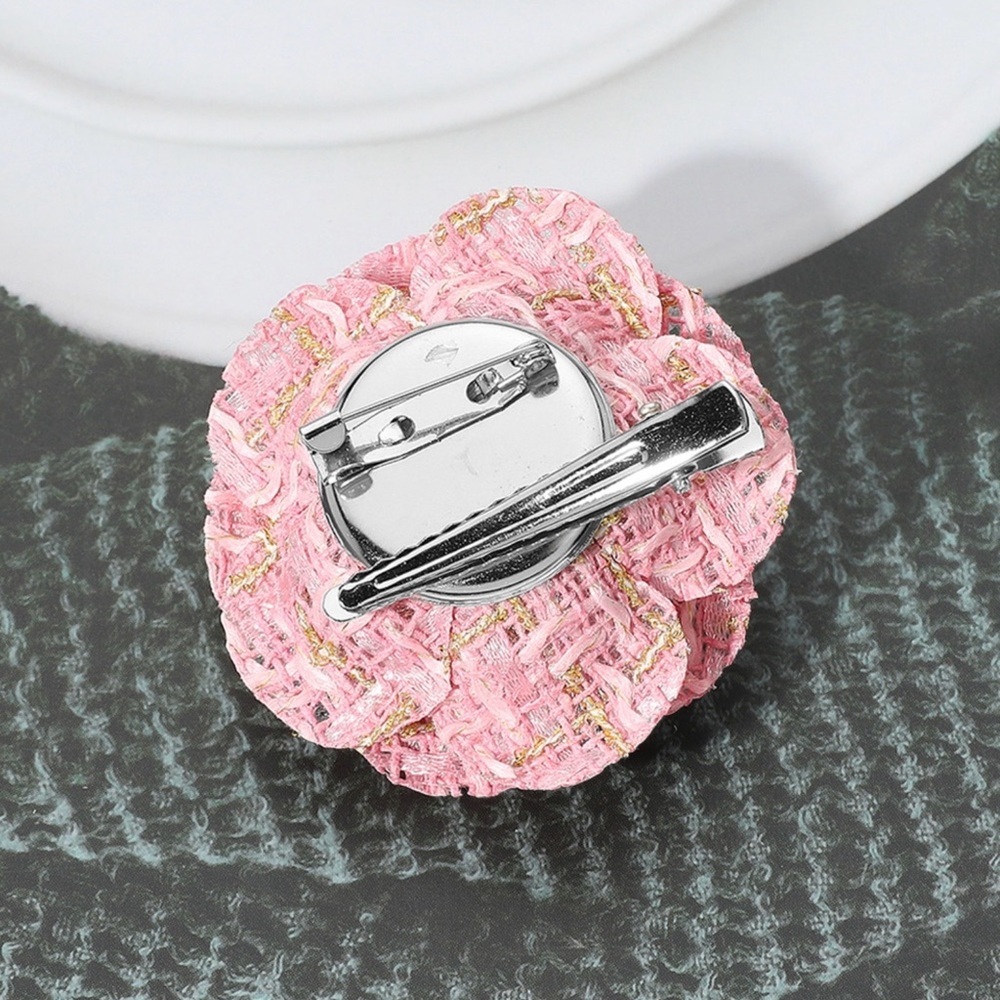Flower #5 Tweed Flower Brooch & Hair Clip NWOT - Picture 3 of 3